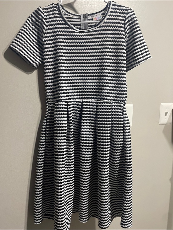 LuLaRoe Dresses & Skirts - LuLaRoe Black and White Striped Fit-and-Flare Dress